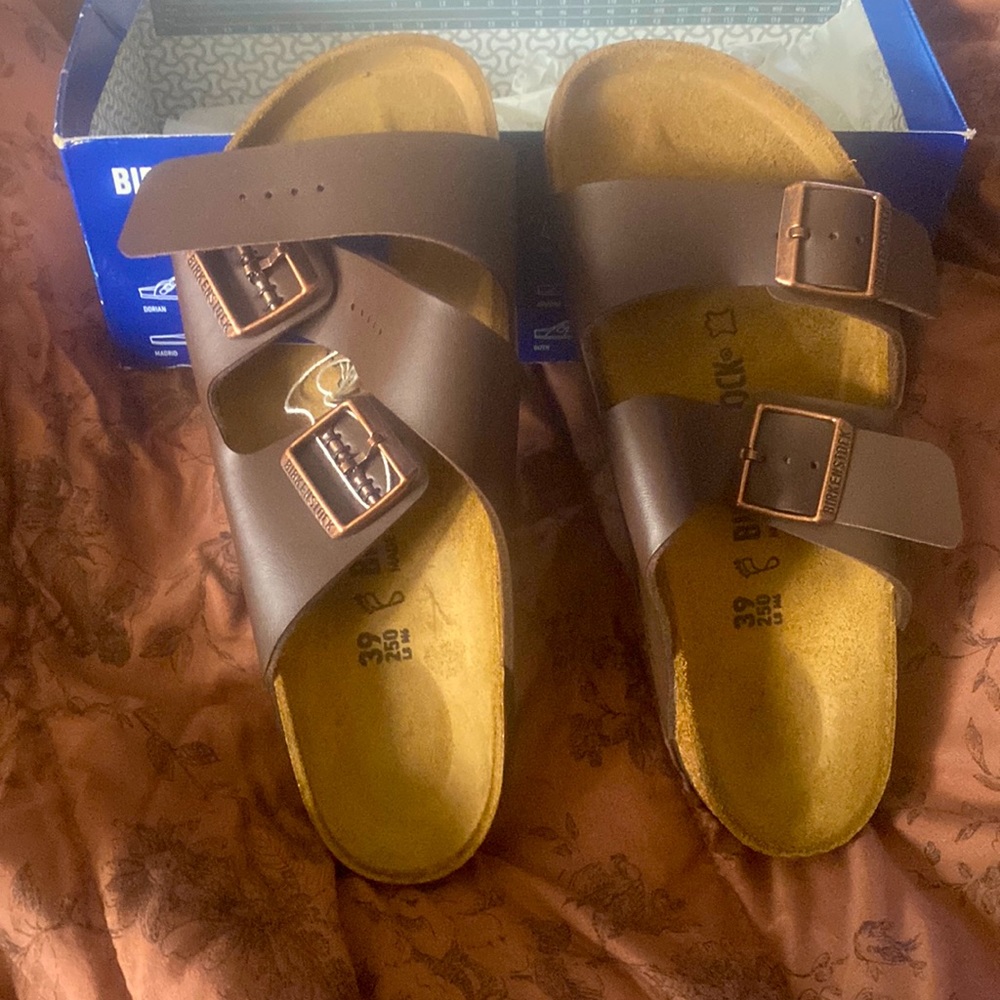 Brown Birkenstocks Brand new with tags and in box never worn